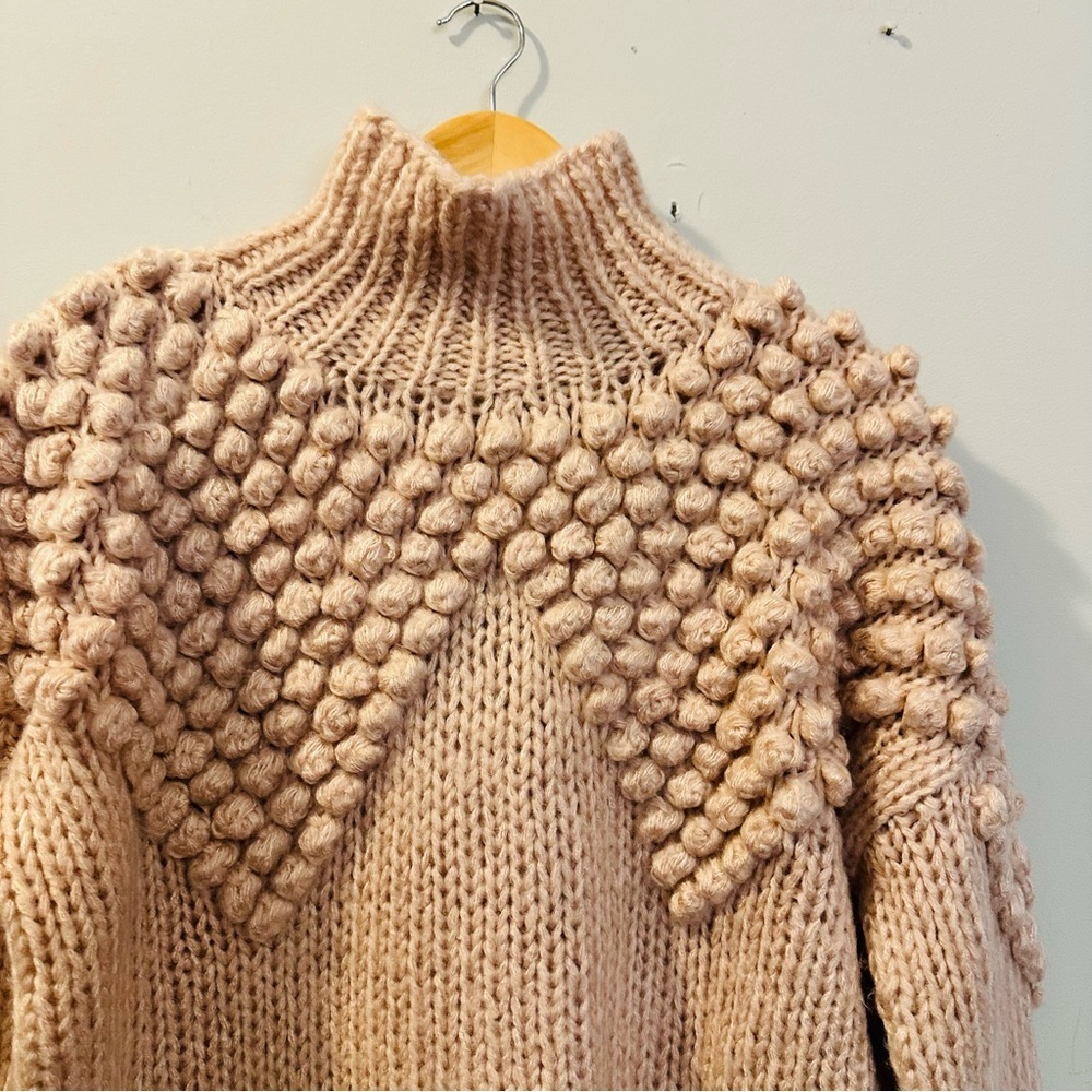Chicwish AS PEPPY AS YOU ARE POM-POM TURTLENECK SWEATER wool Small - Picture 4 of 9